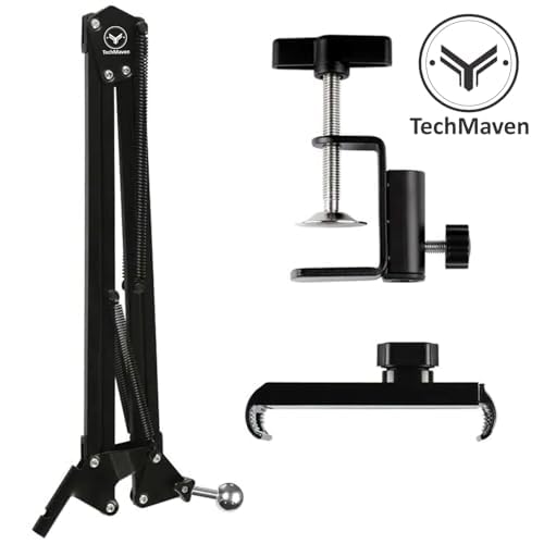 TechMaven Overhead Mobile Stand for Desk  360° Adjustable Lazy Arm Phone Holder for Video Shooting & Content Creation